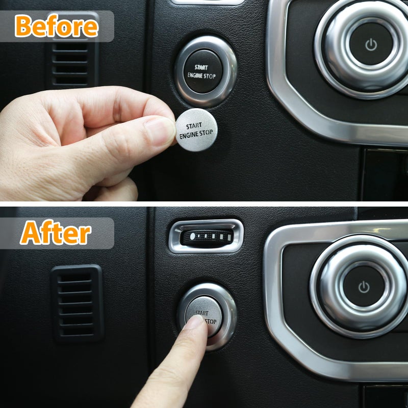 LLKUANG Silver Engine Start Stop Push Button Switch Sticker Cover for LR4 Discovery 4 & Land Rover Range Rover Sport 2010-2013 Aluminum Alloy Car Accessory - Image 2